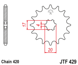 Zębatka przód 12Z JTF429.12 Suzuki RM 50 81-82