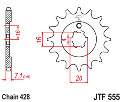Zębatka przód 14Z JTF555.14 Yamaha RD 80 83-86
