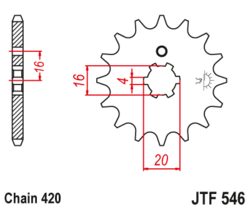 Zębatka przód 13Z JTF546.13 Kawasaki KX 65 85 100 Yamaha TT-R 50 YZ 60