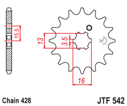 Zębatka przód 13Z JTF542.13 Yamaha DT 80 84-85