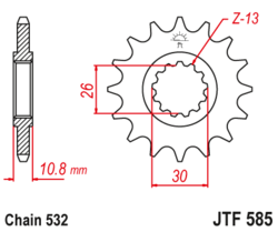 Zębatka przód 17Z JTF585.17 Yamaha XJR 1200 95-98 