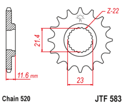 Zębatka przód 13Z JTF583.13 Yamaha TT-R 250 99-06