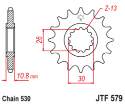 Zębatka przód 16Z JTF579.16 Yamaha FZS 1000 Fazer 01-05 YZF-R1 1000 98-03