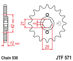 Zębatka przód 17Z JTF571.17 Yamaha XJ 600 91-92