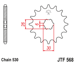 Zębatka przód 17Z JTF568.17 Yamaha TX 650 73-74 XS 650 75-83