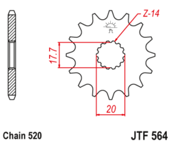 Zębatka przód 12Z JTF564.12