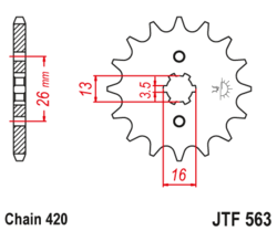 Zębatka przód 16Z JTF563.16