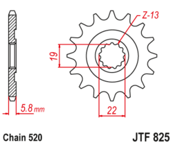 Zębatka przód 13Z JTF825.13 Husqvarna TC 250 TE 250 310