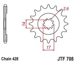 Zębatka przód 13Z JTF708.13 Cagiva Mito 50 Prima 50 Super City 50