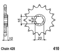 Zębatka przód 16Z Sachs XTC 125 02-07