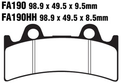 Klocki hamulcowe przód FA190HH Triumph Daytona 900 FZR 1000 YZF 750