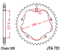 Zębatka tylna aluminiowa 38Z JTA751.38 Ducati 748 95-03