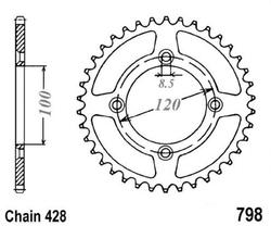Zębatka tylna aluminiowa Suzuki RM 85 02-09 Yamaha YZ 80 93-01
