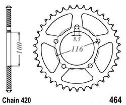 Zębatka tylna aluminiowa Kawasaki KX 60 83-04