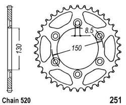 Zębatka tylna aluminiowa Yamaha WR 250 YZ 125 250 400