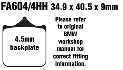 Klocki hamulcowe przód FA604/4HH BMW S 1000 Triumph Speed Triple 1050