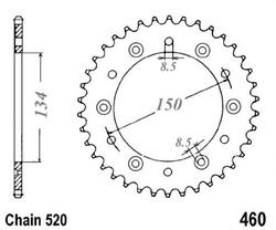 Zębatka tylna aluminiowa Kawasaki KX 500 84-85