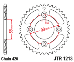 Zębatka tylna 37Z JTR1213.37 Honda XR 50 02-04 CRF 50 04-18