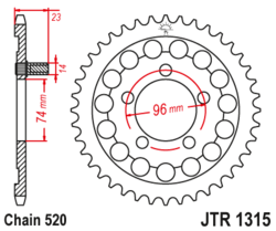Zębatka tylna 40Z JTR1315.40 Honda NSR 250 90-93