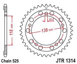Zębatka tylna 39Z JTR1314.39 Honda CBR 400 90-99