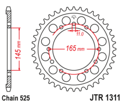 Zębatka tylna 45Z JTR1311.45