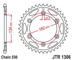 Zębatka tylna 43Z JTR1306.43 Honda CBR 900 00-03