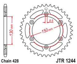 Zębatka tylna 51Z JTR1244.51 Honda VTR 250 89-90