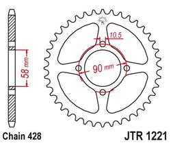 Zębatka tylna 45Z JTR1221.45 Honda CB 125 F 15-16