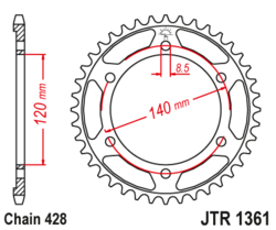 Zębatka tylna 50Z JTR1361.50