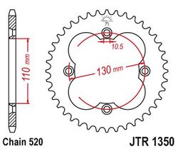 Zębatka tylna 38Z JTR1350.38 Honda TRX 250 300 400 450