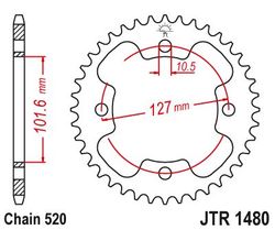 Zębatka tylna 38Z JTR1480.38 Polaris Outlaw 450 525 Predator 500
