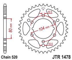 Zębatka tylna 40Z JTR1478.40 Kawasaki ZX-6R (ZX 600) Polaris Trail Blazer 250