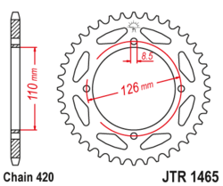 Zębatka tylna 47Z JTR1465.47 Kawasaki KX 65 02-17 Suzuki RM 65 03-05
