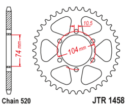 Zębatka tylna 40Z JTR1458.40 Kawasaki KL 250 78-79