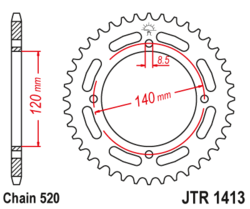 Zębatka tylna 39Z JTR1413.39 Kawasaki KXF 250 87-88