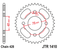 Zębatka tylna 50Z JTR1410.50 Kawasaki KLF 110 B Mojave 87-88