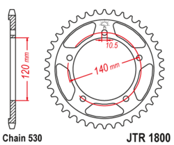 Zębatka tylna 42Z JTR1800.42 Suzuki GSX-R 1000 01-06