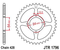 Zębatka tylna 49Z JTR1796.49 Suzuki RV 125 Van Van 07-17