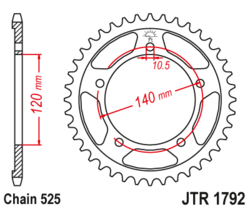 Zębatka tylna 45Z JTR1792.45 Suzuki GSX-R 600 750 Triumph Daytona 600