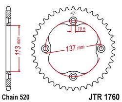 Zębatka tylna 36Z JTR1760.36 Suzuki LT-R 450 06-09