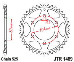 Zębatka tylna 40Z JTR1489.40 Kawasaki Z 1000 (ZR1000) ZX-6R ZZR 600 (ZX 600)