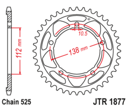 Zębatka tylna 41Z JTR1877.41 Yamaha YZF-R1 1000 15-18