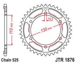 Zębatka tylna 45Z JTR1876.45 Suzuki GSX-R 750 Yamaha FZ-09 YZF-R6 600