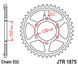 Zębatka tylna 48Z JTR1875.48 Yamaha YZF-R6 600 03-10