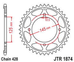 Zębatka tylna 59Z JTR1874.59 Yamaha XVS 125 Drag Star 00-04