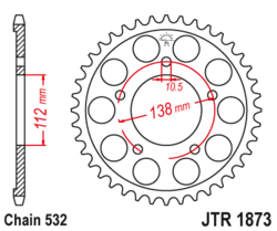 Zębatka tylna 48Z JTR1873.48 Yamaha YZF-R6 600 99-02