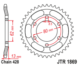 Zębatka tylna 45Z JTR1869.45 Yamaha XT 225 93-07