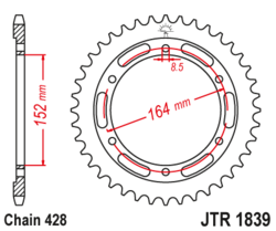 Zębatka tylna 56Z JTR1839.56 Yamaha SR 400 14-16