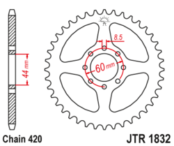 Zębatka tylna 52Z JTR1832.52 Yamaha DT 50 R 97-02