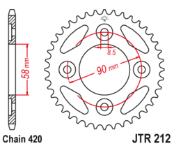 Zębatka tylna 35Z JTR212.35 Honda ANF 125 Innova 03-12